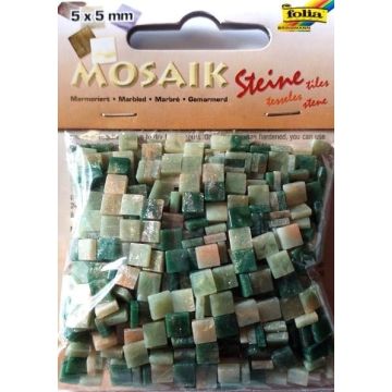Mozaika kamyczki marmurkowe 5x5mm zielona