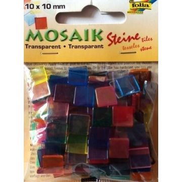 Mozaika kamyczki transparentne 10x10mm 190szt