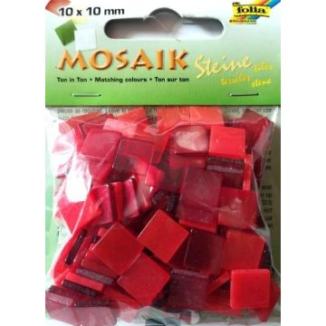 Mozaika kamyczki 10x10mm czerwona