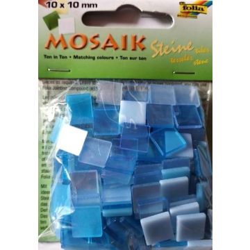 Mozaika kamyczki 10x10mm niebieska