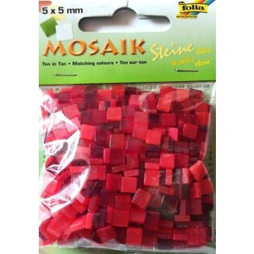 Mozaika kamyczki 5x5mm czerwona