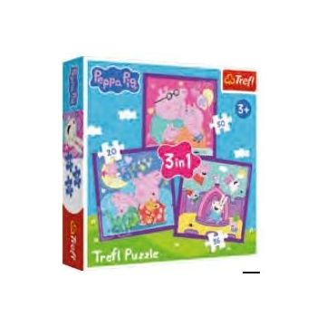 Puzzle 3w1 Zwyczaje świnki Peppy TREFL