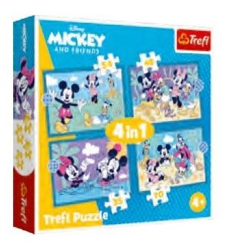 Puzzle 4w1 Zabawne zdarzenia Myszki Miki TREFL