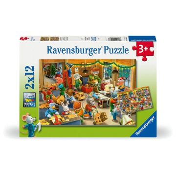 Puzzle dla dzieci 2D: Warsztat świąteczny 2x12el