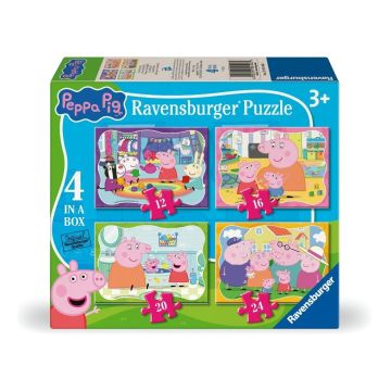 Puzzle dla dzieci 2D: Rodzinne chwile Peppy 4w1
