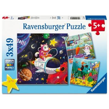 Puzzle dla dzieci 2D: Dzieci i nauka 3x49el