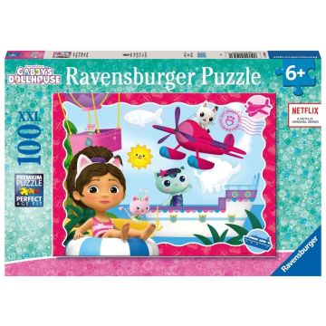Puzzle dla dzieci 2D: Koci Domek Gabi 100el