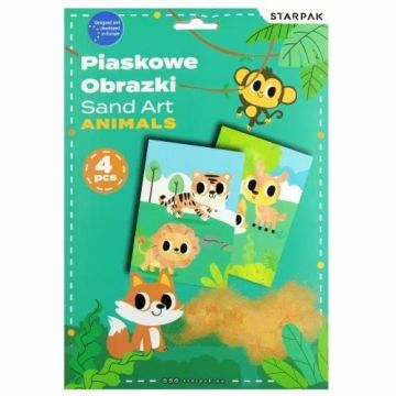 Piaskowe obrazki arkuszy z kolorowankami 4szt