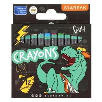 Kredki woskowe 12 kolorów Skate Dino