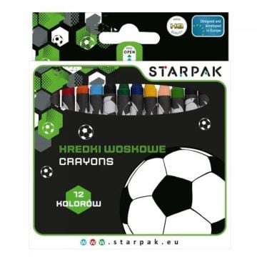 Kredki woskowe 12 kolorów Football