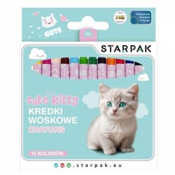 Kredki woskowe 12 kolorów Kitty