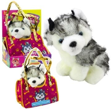 Piesek Husky w torebce pluszowy