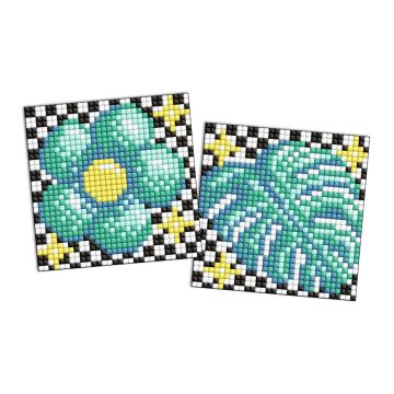 Diamentowa mozaika Kids - Kwiat i liść 9x9cm