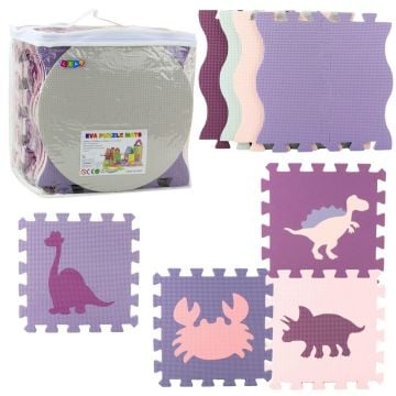 Puzzle mata edukacyjna Pianka EVA róż-fiolet 25szt