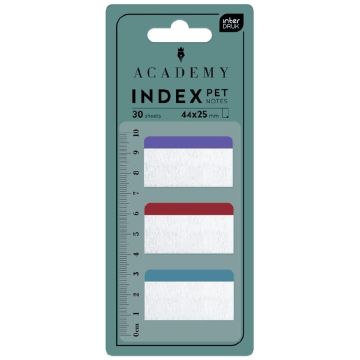 Zakładki indeksujące z linijką Pet 44x25mm 30szt