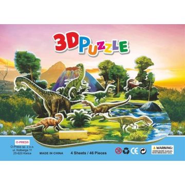 Puzzle 3D 46 Dinozaury