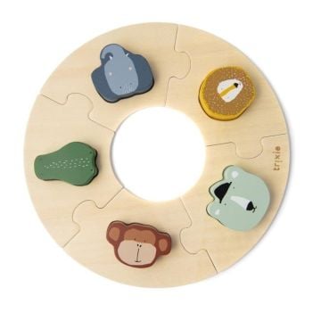 Puzzle drewniane okrągłe ze zwierzątkami