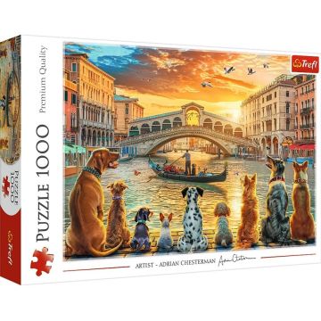 Puzzle 1000 Pieski w Wenecji TREFL