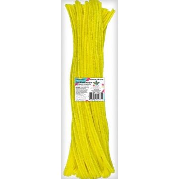 Druciki dekoracyjne 0,6x30cm fluo żółte 50szt