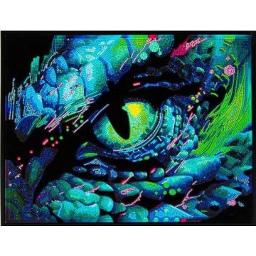 Diamond Dotz - Adults Flocked Neon Dragon Eye.