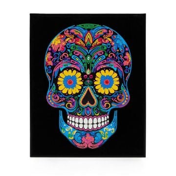 Diamond Dotz - Adults Flocked Neon Sugar Skull