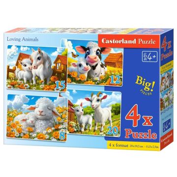 Puzzle x 4 Kontur Loving Animals CASTOR