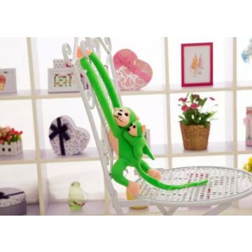 Maskotka małpka z dzieckiem zielona 70cm