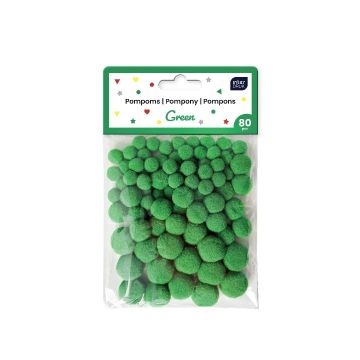 Pompony do dekoracji 80szt Green