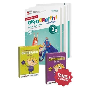 Ortograffiti z Bratkiem. Wersja 90 minut. Klasa 2. Komplet karty pracy, Ortobratki i teczka