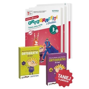 Ortograffiti z Bratkiem. Wersja 90 minut. Klasa 3. Komplet karty pracy, Ortobratki i teczka