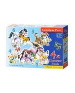 Puzzle x 4 - Zwierzęta i ich dzieci CASTOR