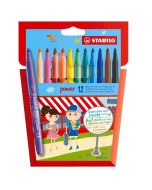 Flamastry Power 12 kolorów etui STABILO