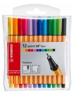 Cienkopis Point 88 Mini 12 kolorów etui STABILO