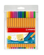 Cienkopis Point 10+5 kolorów neon w etui STABILO