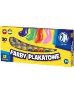 Farby plakatowe w tubach 12 kolorów 30ml ASTRA