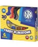 Farby plakatowe w tubach 6 kolorów 30ml ASTRA