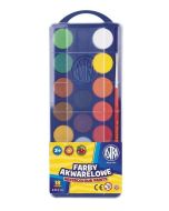 Farby akwarelowe fi 23.5mm 18 kolorów ASTRA