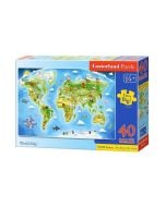 Puzzle 40 maxi - Mapa świata CASTOR