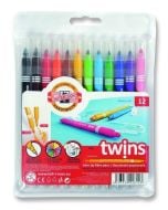 Flamastry Twins dwustronne 12 kolorów