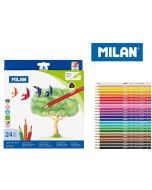 Kredki ołówkowe trójkątne 24 kolory MILAN