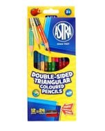 Kredki ołówkowe trójkątne dwustr. 12=24 kol. ASTRA