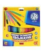 Kredki ołówkowe trójkątne 24 kolory ASTRA