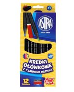 Kredki ołówkowe czarne 12 kolorów ASTRA
