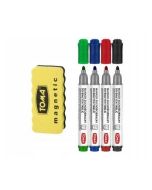 Marker do tablic 4 kolory + ścierak TOMA