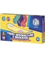 Farby plakatowe 6 kolorów 10 ml Brokat ASTRA