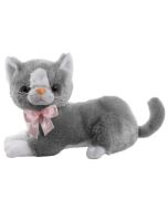 Szary kot Flico z kokardą 34cm