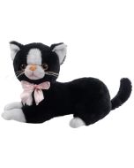 Czarny kot Flico z kokardą 34cm