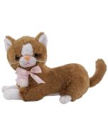 Brązowy kot Flico z kokardą 34cm