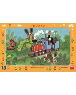 Puzzle 15 Ramkowe Krecik i ciuchcia DINO