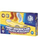 Farby dek. o połysku met. 6 kolorów 10ml ASTRA